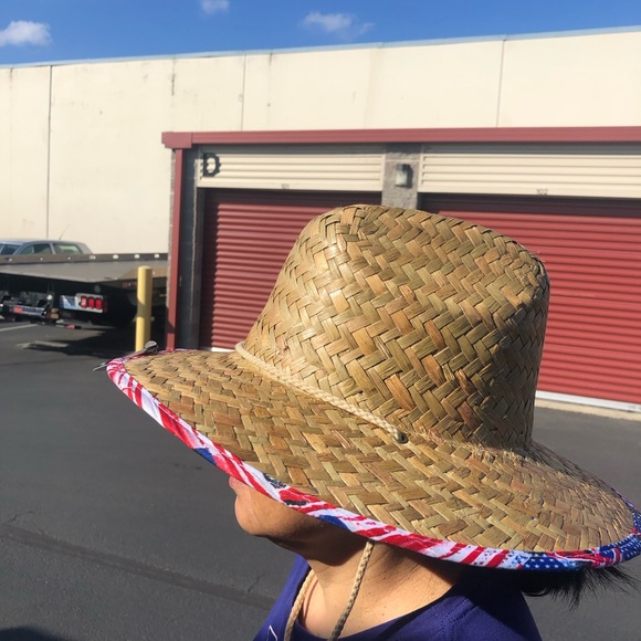 24/7 Life NWT’s Straw Patriotic Flag Straw Beach Hat Size One(New) - Picture 2 of 9